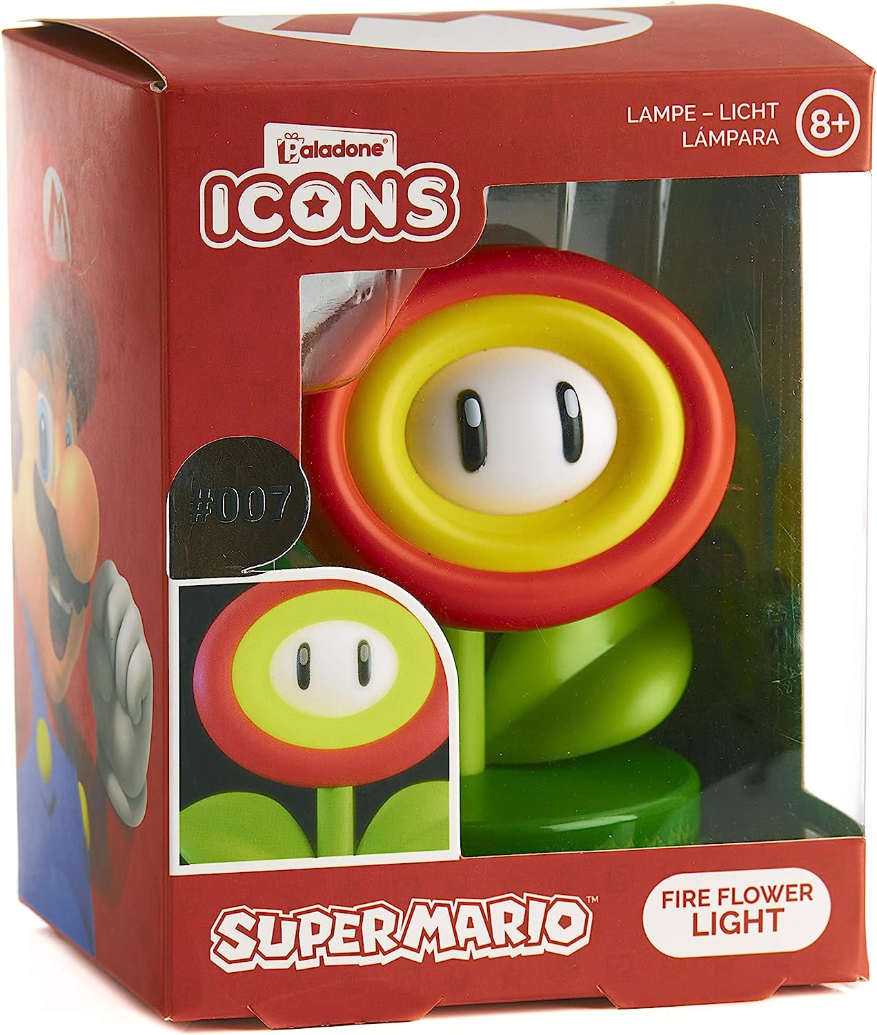 Super Mario Feuer Blume Fire Flower Icons Light Lampe Licht Nachtlicht