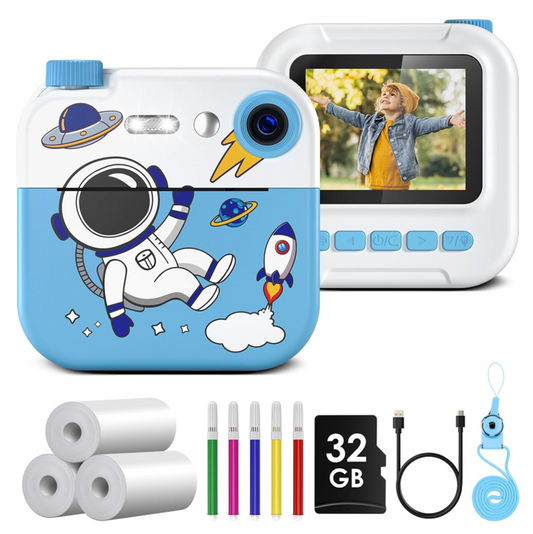 Sofortbildkamera schwarz weiß Thermodruck Kinder 2,4 Zoll - NEU