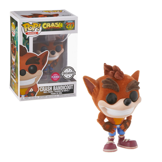 FUNKO POP #273 Crash Bandicoot (Flocked Exclusive) - Vinyl Figur NEU