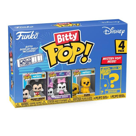 Funko Bitty POP! Disney - Mickey Mouse, Minnie, Pluto + Überraschungs-Figur