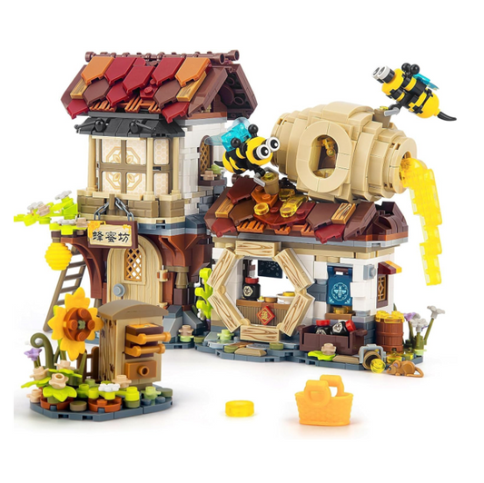 QLT Honig Werkstatt Mini Bausteine Klemmbausteine 1242 Stück Japan Motiv - NEU