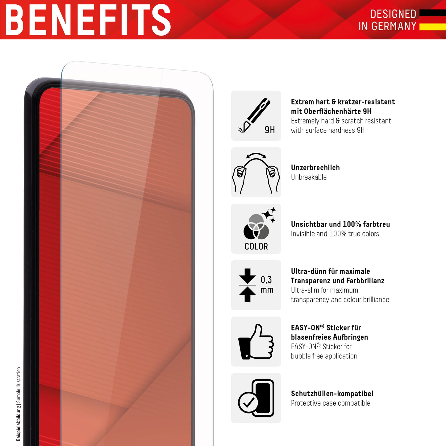 DISPLEX Smart Glass für Oppo A52 A72 Reno 2Z Screen Protector (9H) unzerbrechlich