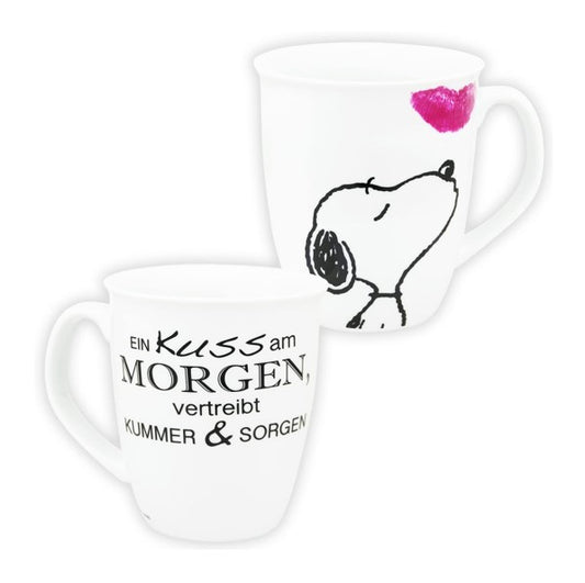 The Peanuts Snoopy Tasse - Ein Kuss am Morgen... - Kaffee Tee - Neuware
