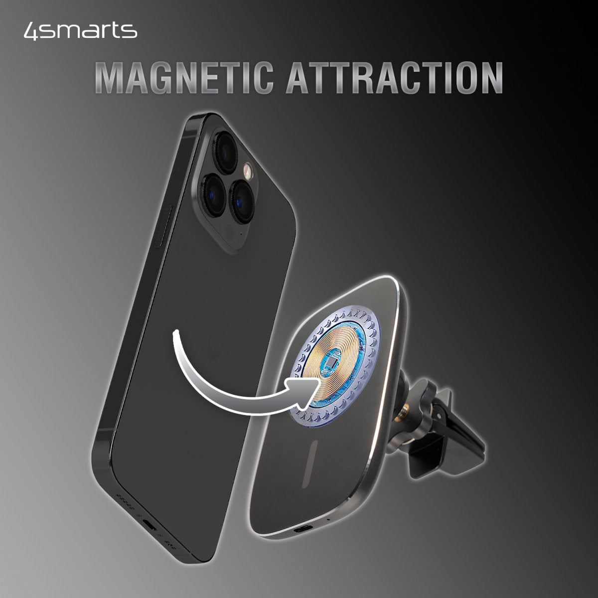 Wireless Kfz Ladeset UltiMag RoadTrip 15W schwarz for Apple Iphone Samsung & more