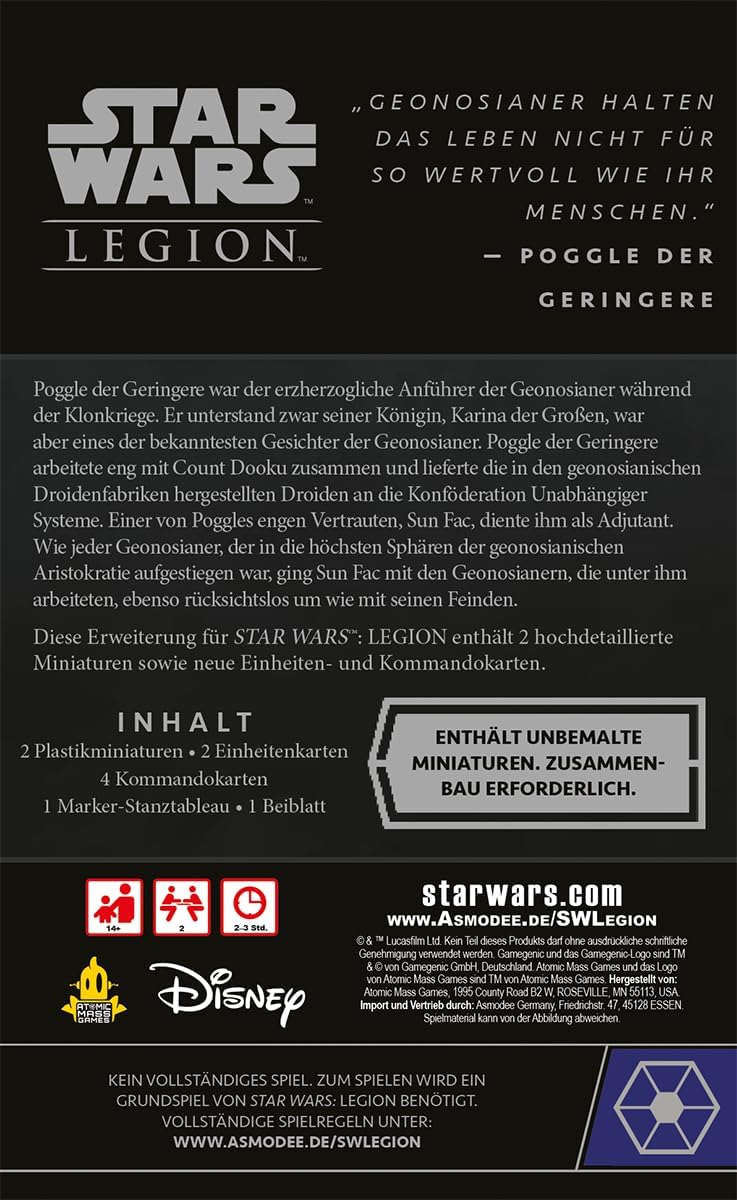 Star Wars Legion Sun Fac & Poggle Der Geringere Erweiterung Tabletop Asmodee