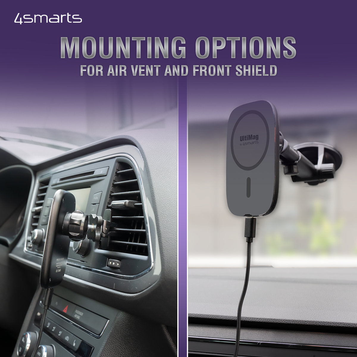 Wireless Kfz Ladeset UltiMag RoadTrip 15W schwarz for Apple Iphone Samsung & more