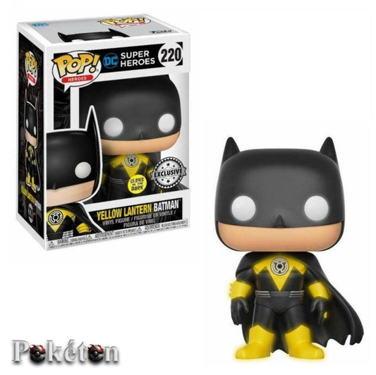 FUNKO POP DC Heroes #220 Yellow Lantern Batman (Glows in the Dark) - Vinyl Figur NEU