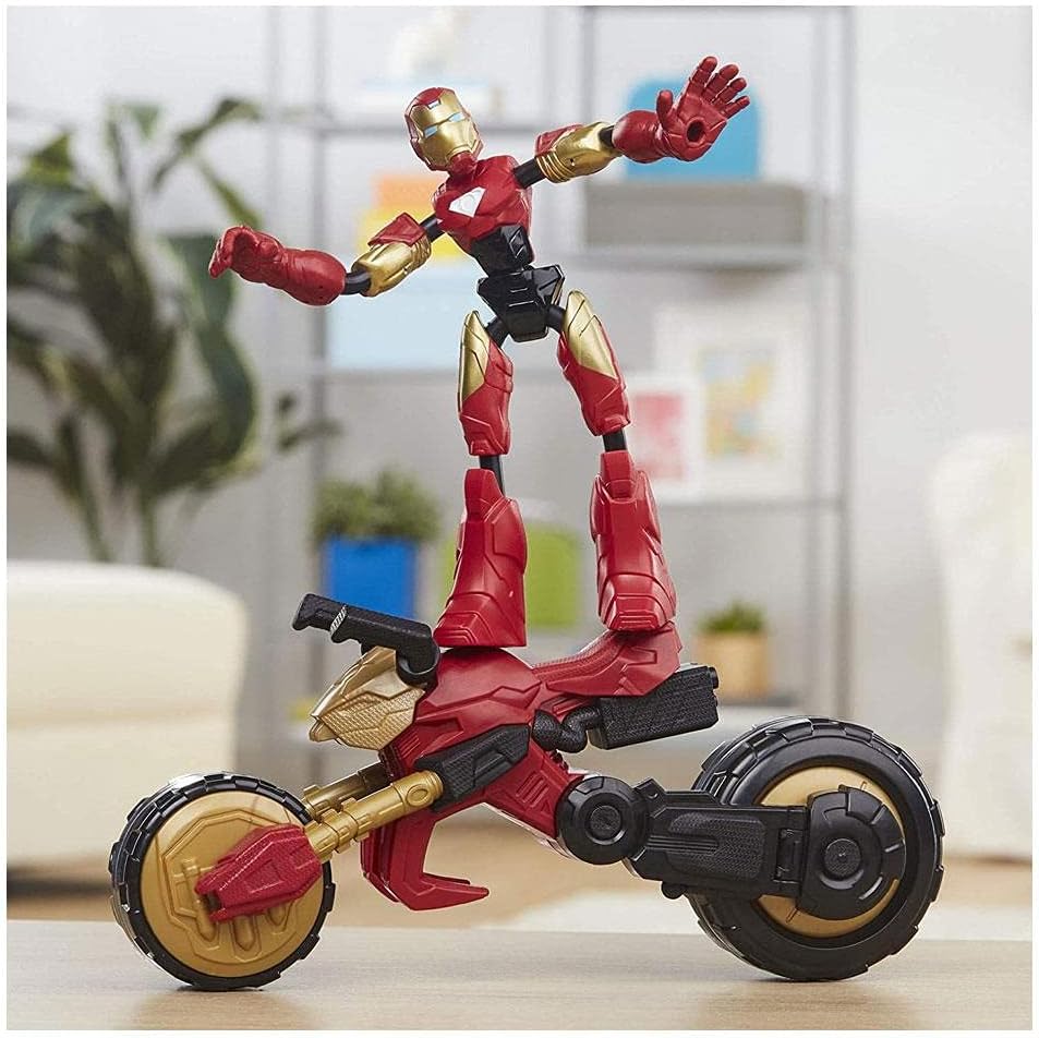 Marvel Avengers Iron Man auf Motorrad Flex Rider Actionfigur Spielfigur Kinder - Hasbro F0244