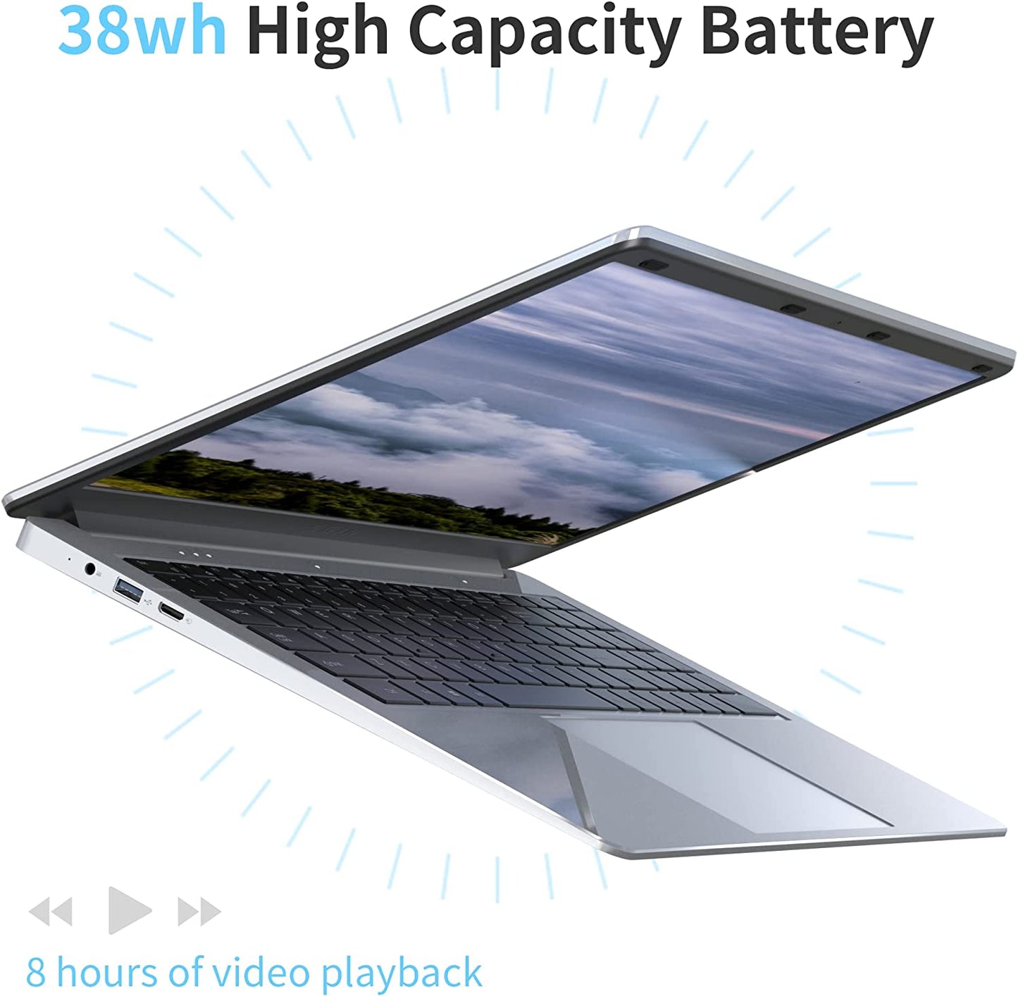 SGIN M15 15,6 Zoll Laptop 4 GB DDR4 RAM 128 GB SSD (TF 512 GB) Windows 11 - silber