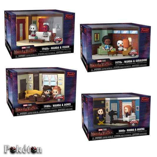 FUNKO POP Marvel Wanda Vision 4 Stück (1960s / a1970s / 1980s / 2000s) - Vinyl Figuren NEU