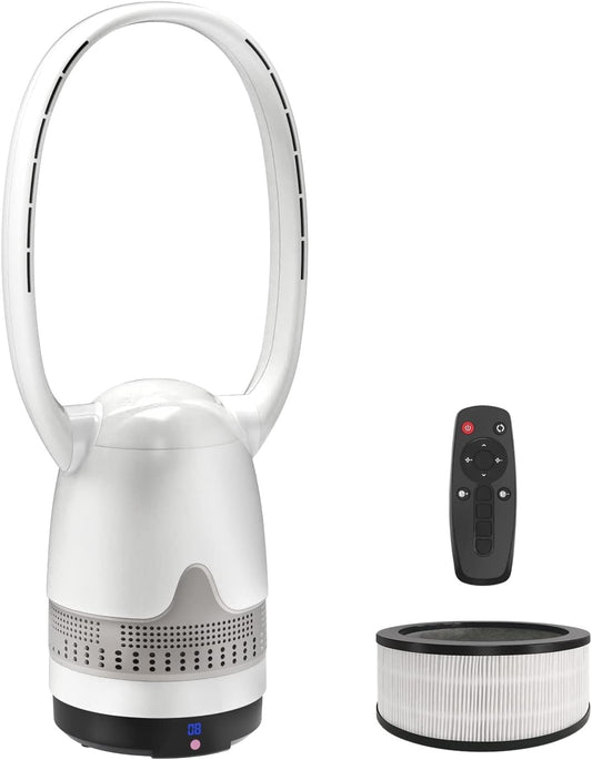 Mitcent Rotorloser Ventilator Luftreiniger-Lüfter H12 HEPA-Filter MT1004 Weiß