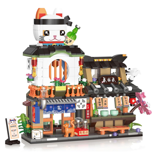 Izakaya Shop Mini Bausteine Klemmbausteine 789 Stück Japanisches Motiv Katze - NEU