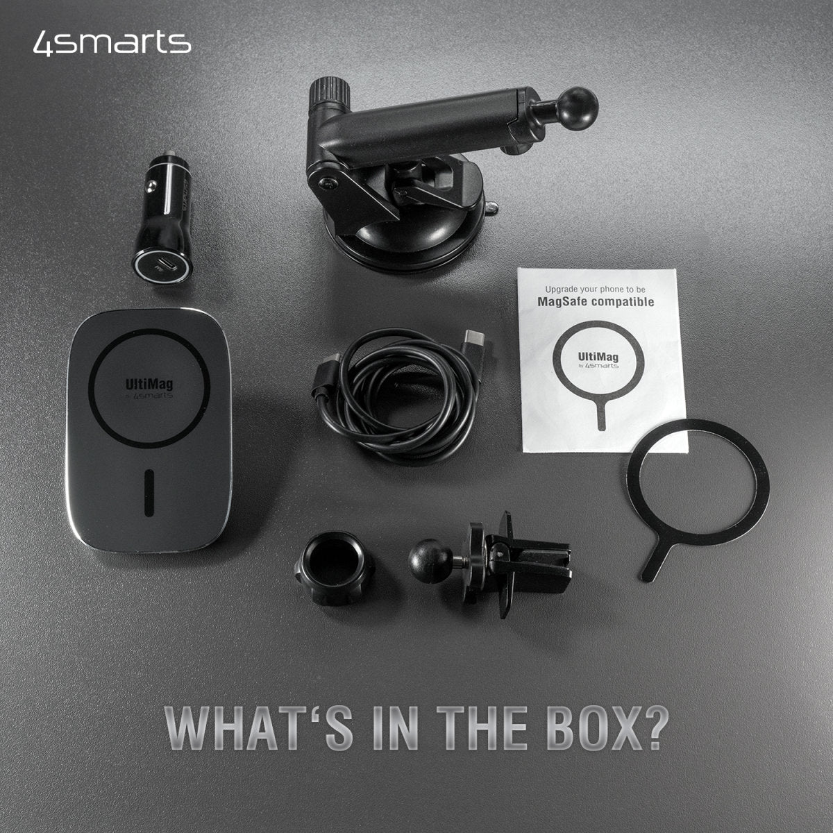 Wireless Kfz Ladeset UltiMag RoadTrip 15W schwarz for Apple Iphone Samsung & more