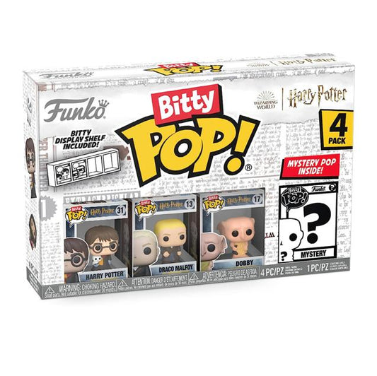 Funko Bitty POP! Harry Potter - Potter, Draco Malfoy, Dobby + Überraschungs-Figur