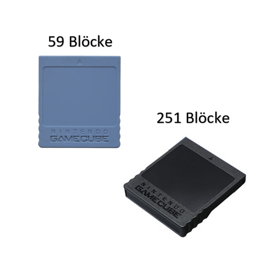 Original Nintendo Gamecube Memory Card grau 59 Blöcke / schwarz 251 Blöcke