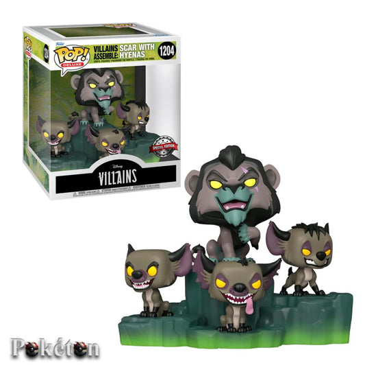 FUNKO POP Moments: Disney Villians #1204 Scar with Hyenas 25 x 19 cm - Vinyl Figur NEU