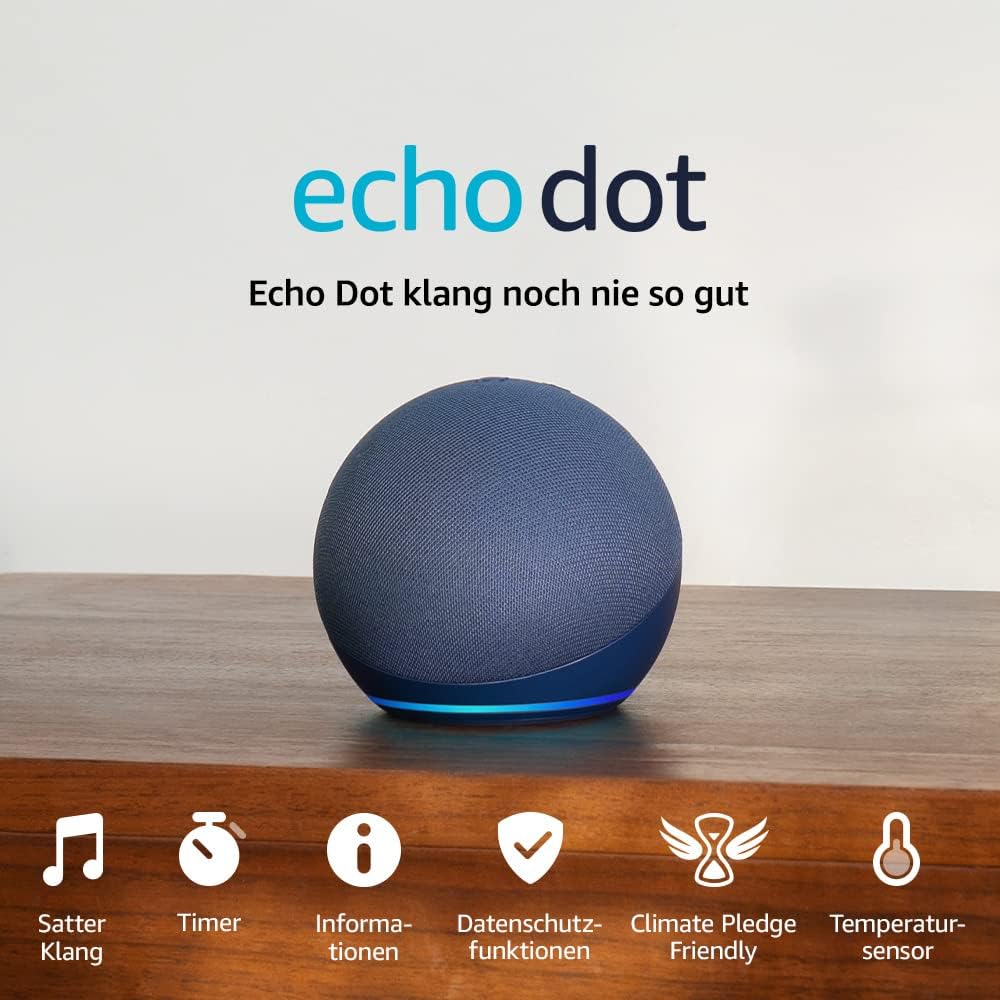 Amazon Echo Dot (5. Generation, 2022) | Bluetooth Lautsprecher mit Alexa | Tiefseeblau