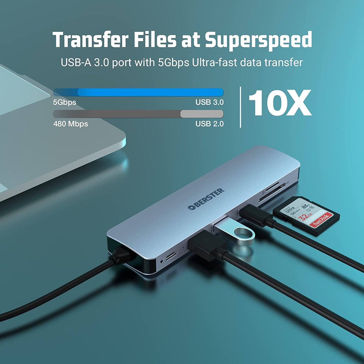 USB C Hub, 7 in 1 Adapter 4K HDMI USB 3.0 100W PD SD/TF Kartenleser Docking Station MacBook Pro/Air und andere Typ C Geräte