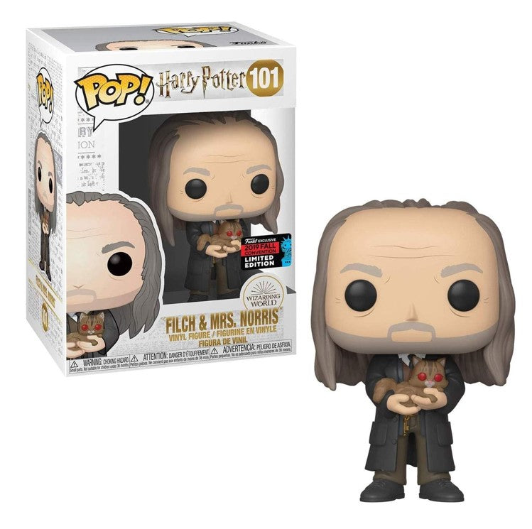 FUNKO POP Harry Potter #101 Filch & Mrs Norris 2019 Fall Convention limited Vinyl Figur NEU