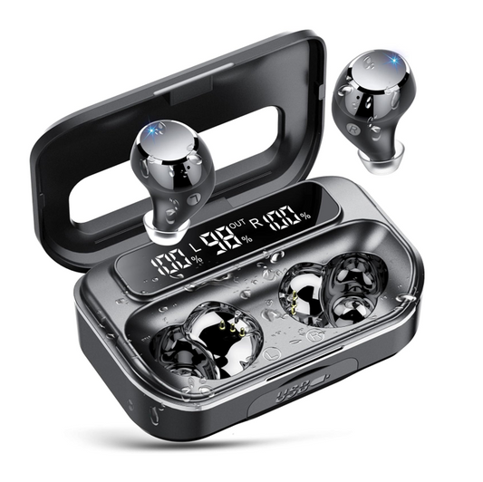 Bluetooth Kopfhörer Sport schwarz In Ear Kabellos 128h IP7 Wasserdicht LED Anzeige