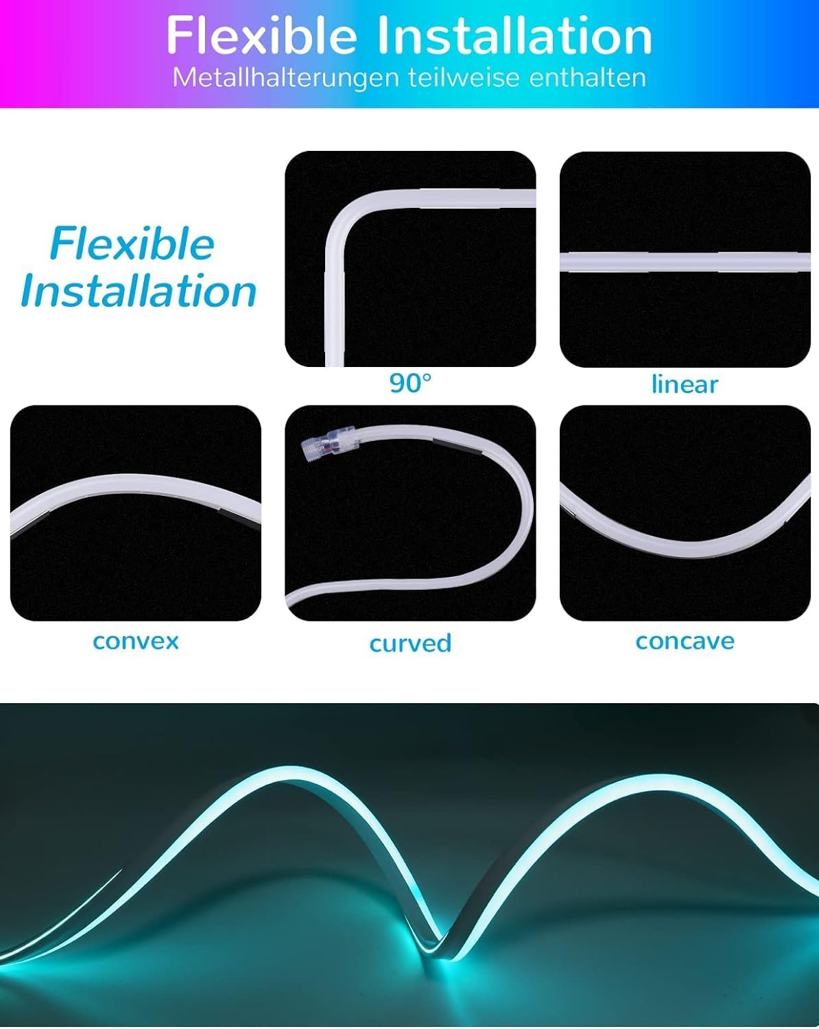 Lamomo Led Strip 10m Led Streifen - Led Streifen Lichterschlauch, Wasserdicht IP65