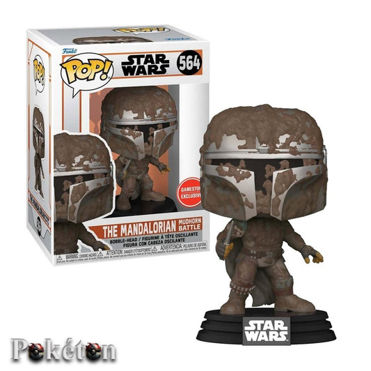 FUNKO POP Star Wars #564 The Mandalorian Mudhorn Battle - Vinyl Figur NEU