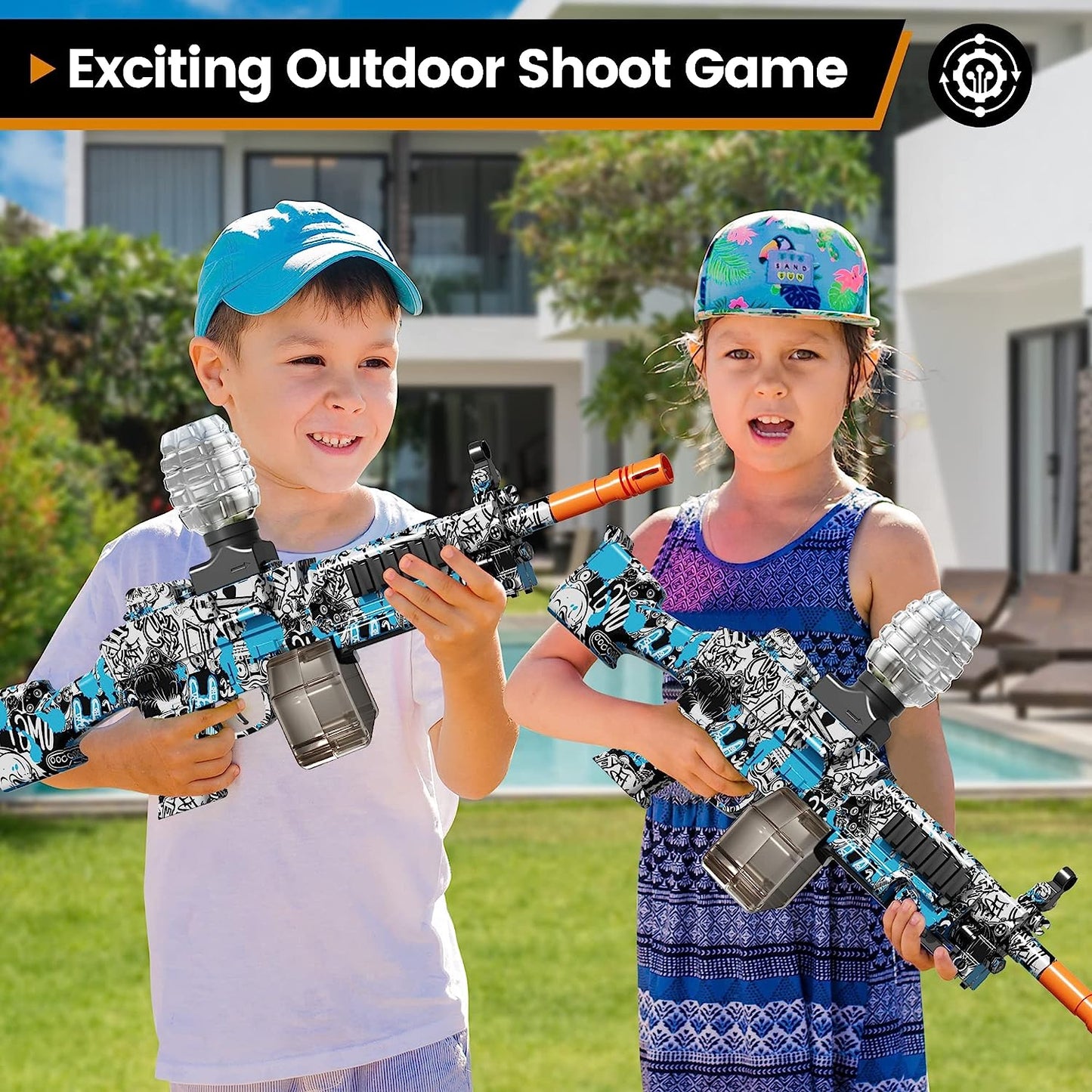 Gel-Ball-Blaster, elektrischer Splatter-Ball-Blaster, mit Schutzbrille, 50000 Munition