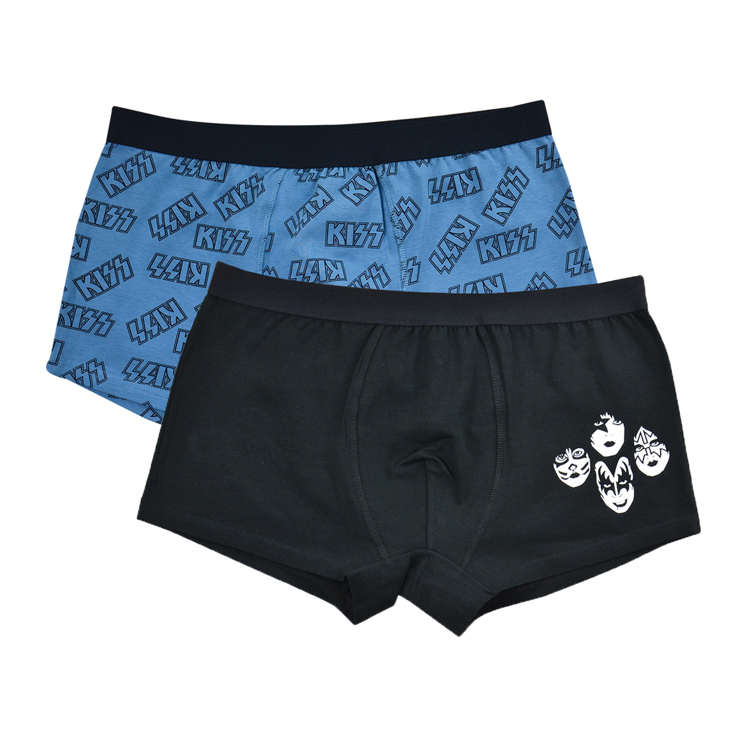 KISS Herren Retro Boxershorts Unterhose 2er Pack Größe M