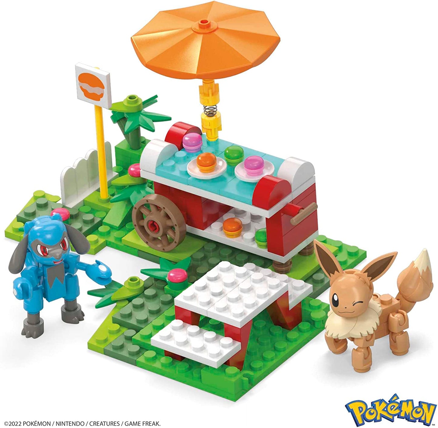 Mega Construx HDL80 - Pokémon Picknick Bauset 193 Teile Evoli und Lucario Spielzeug