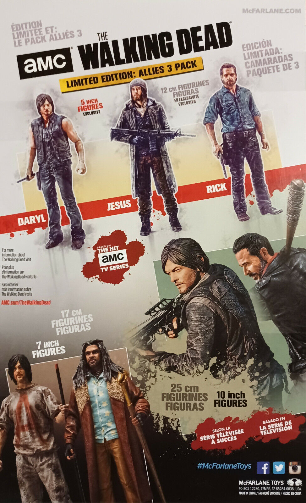 McFarlane AMC Walking Dead TV Action Figuren Limited Edition Allies 3 Pack Rick, Daryl, Jesus - mit OVP