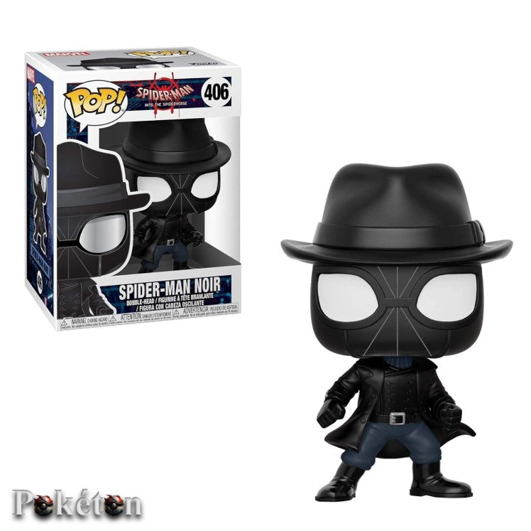 FUNKO POP Spider-Verse #406 Spider-Man Noir - Bobble-Head Figur OVP NEU