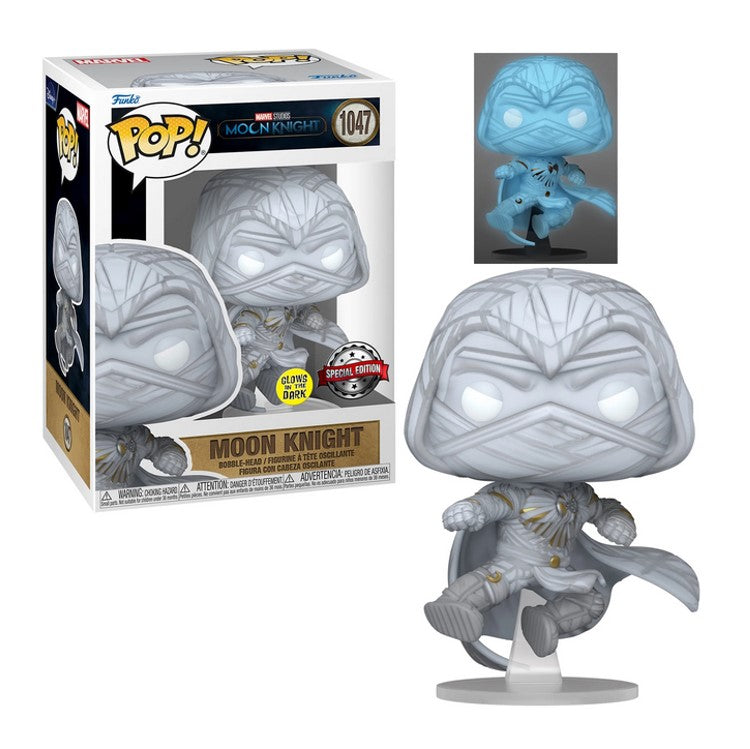 FUNKO POP Marvel #1047 Moon Knight (glows in the dark) - Bobble Head - NEU