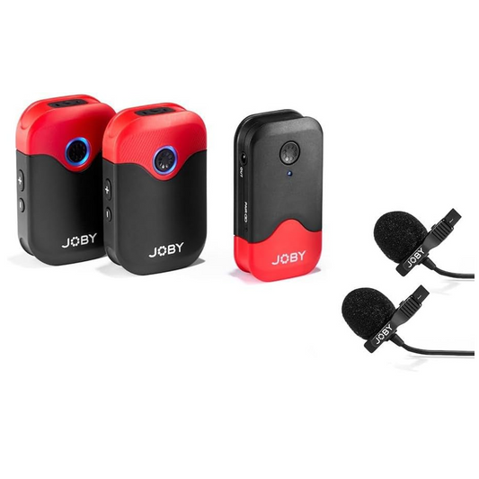 JOBY Wavo AIR Drahtloses 2,4-GHz-Mikrofonsystem mit Zwei Sendern Mikrofon Handy