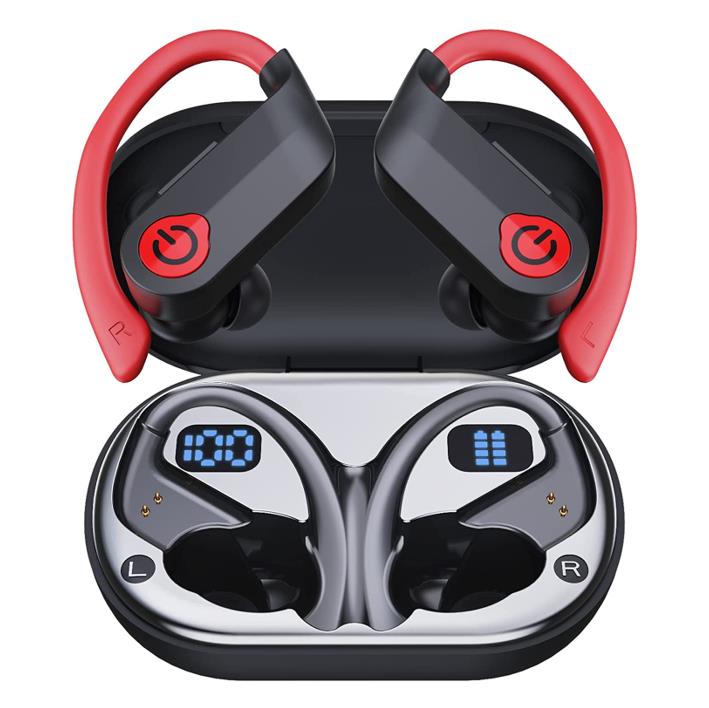 Bluetooth Kopfhörer Sport Kabellos mit Mic 120 Std Dual LED Anzeige Wasserdicht In-Ear Headphones 3D Stereo