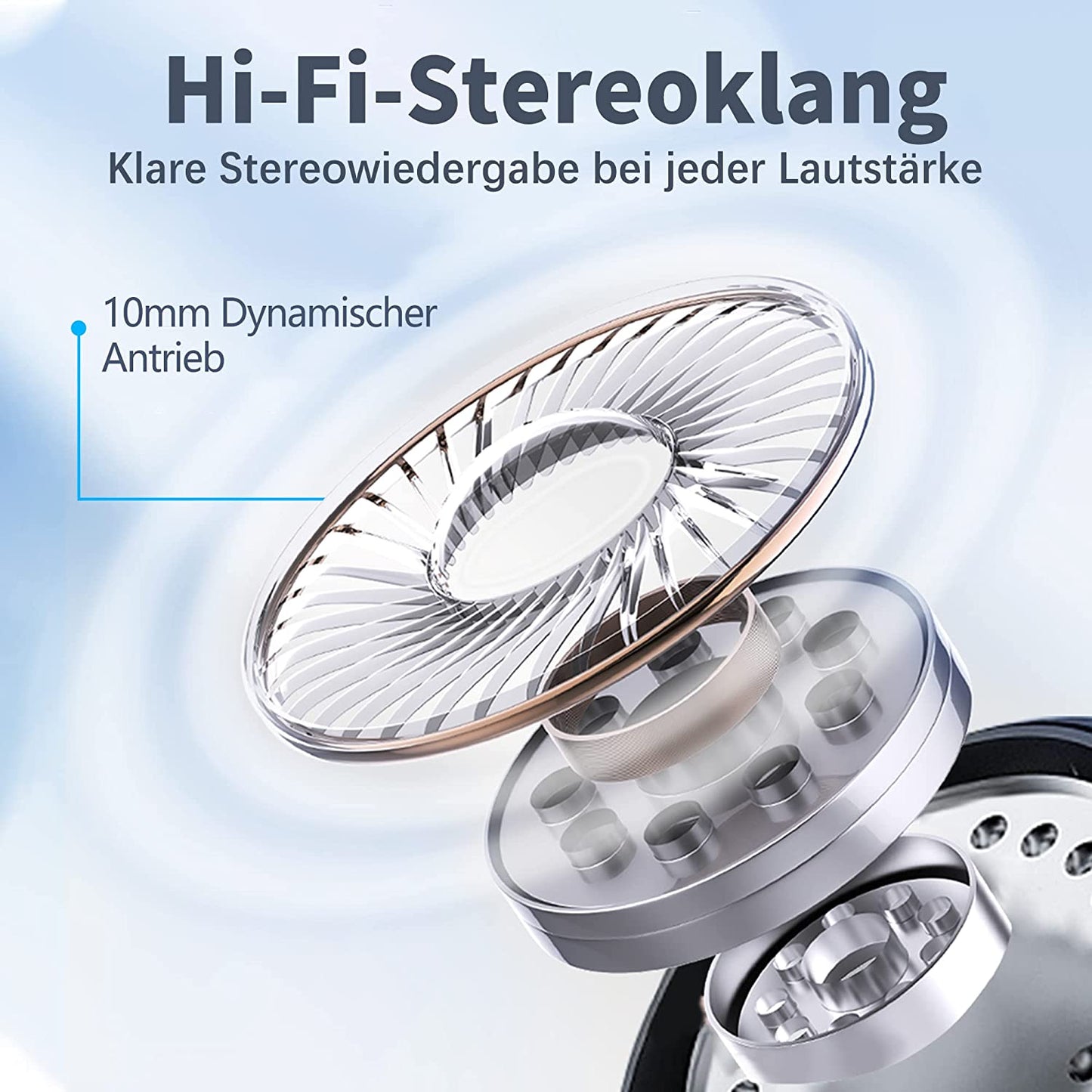 Bluetooth Kopfhörer Sport Kabellos mit Mic 120 Std Dual LED Anzeige Wasserdicht In-Ear Headphones 3D Stereo