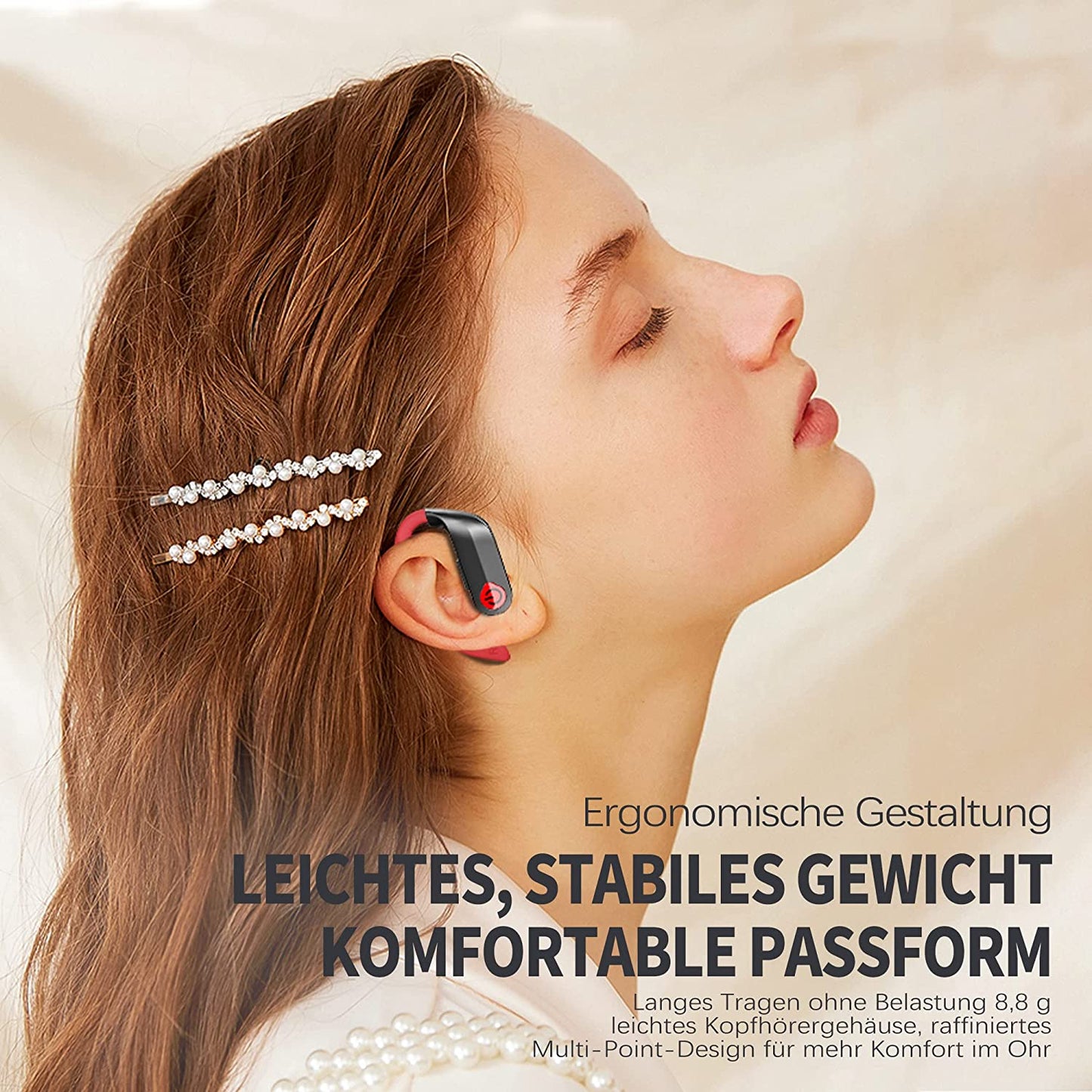 Bluetooth Kopfhörer Sport Kabellos mit Mic 120 Std Dual LED Anzeige Wasserdicht In-Ear Headphones 3D Stereo