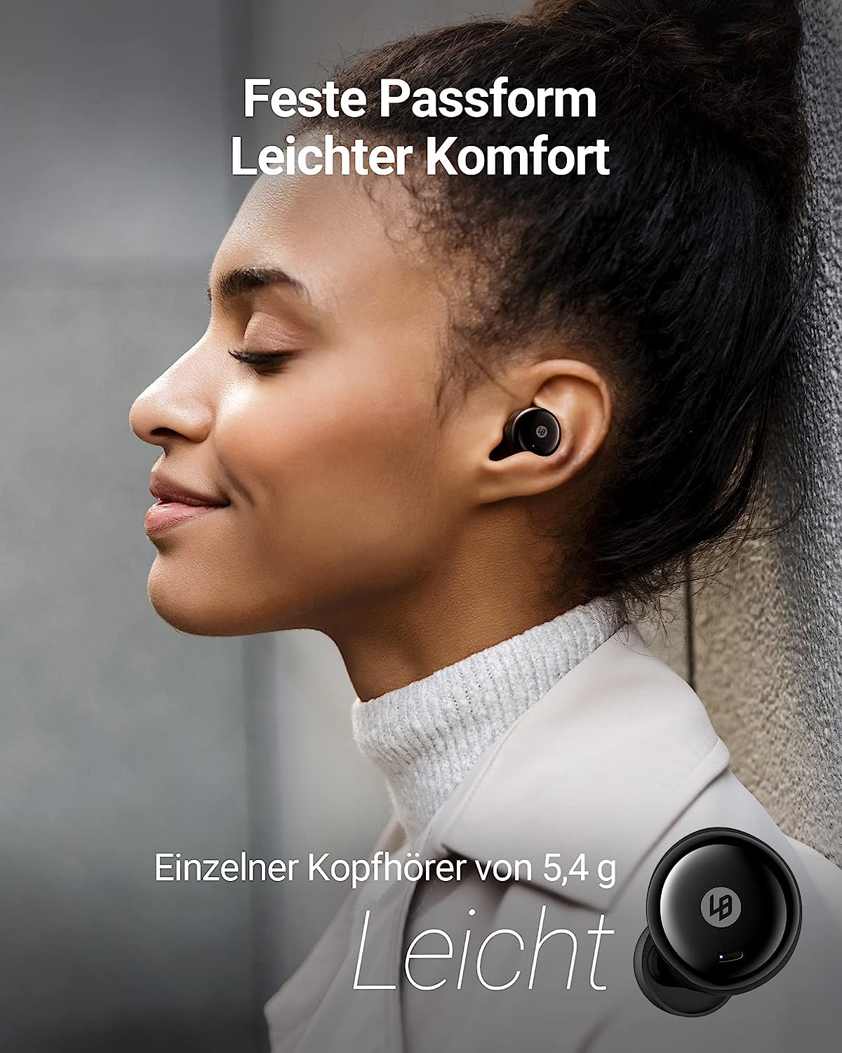 LavaBeans Bluetooth Kopfhörer in Ear, 126H Wiedergabe Kabellos LED Wireless Earbuds, IPX 8 Wasserdicht, Noise Cancelling Sport Ohrhörer