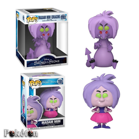 FUNKO POP Disney Sword in the Stone #1102 Madam Mim (Dragon) & #1101 Madam Mim