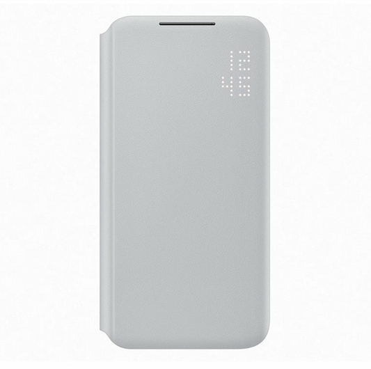 Samsung Galaxy S22 LED View Smartphone Cover Handy-Hülle Kartenhalterung Hellgrau