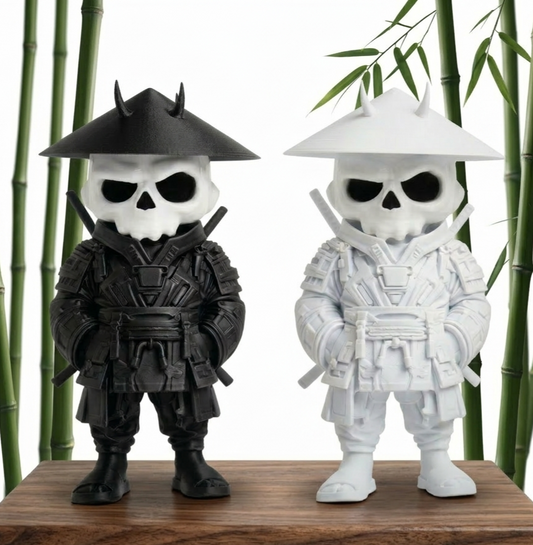 Samurai Totenkopf Figure Ninja 3D PLA – schwarz & weiß zur Auswahl – Skull Deko Statue