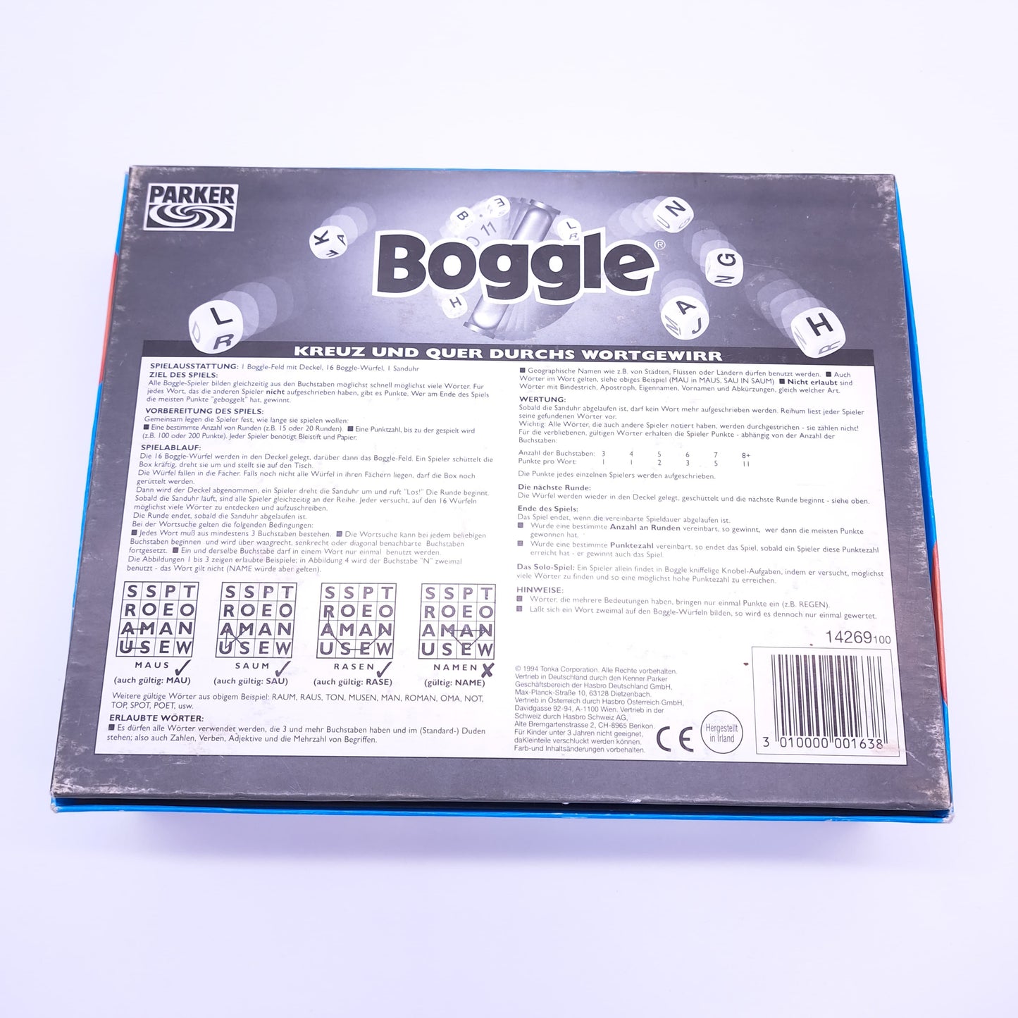Parker Boggle 1994 Brettspiel Gesellschaftsspiel Familienspiel - gebraucht