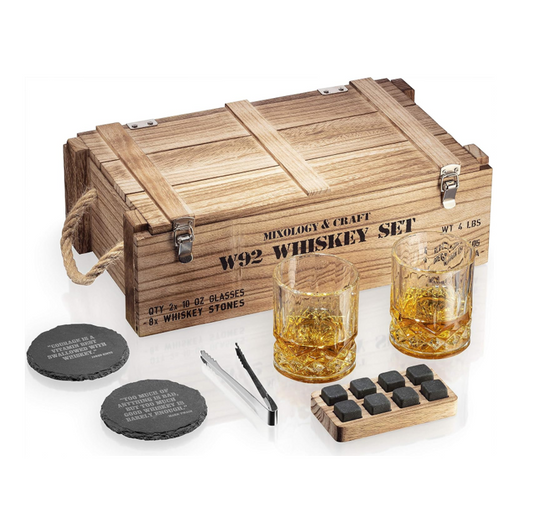 Mixology & Craft Whisky Set Geschenkset (Gläser, Steine, Untersetzer und mehr) - NEU
