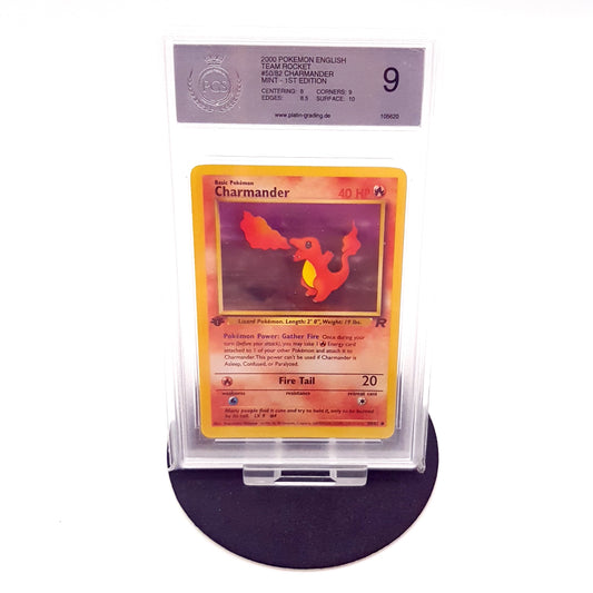 Pokemon Charmander 50/82 1st Edition Team Rocket englisch PGS Grading 9 Mint+