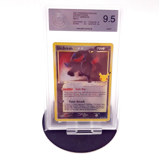 Pokemon Umbreon 17/17 Holo Celebrations englisch PGS Grading 9,5 Mint+