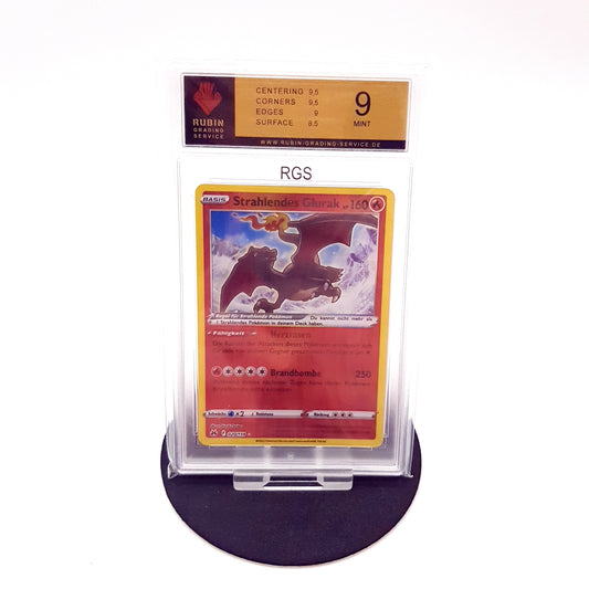 Pokemon strahlendes Glurak 015/172 Zenit der Könige deutsch Rubin Grading 9 Mint