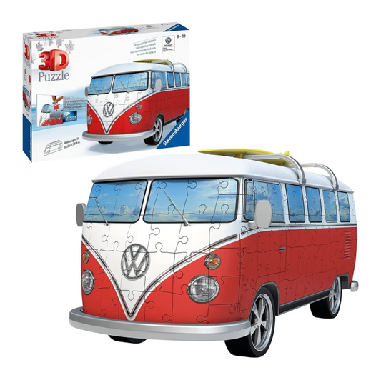 Ravensburger 3D Puzzle 12516 - Volkswagen T1 rot weiß Surfer Edition - 162 Teile - NEU