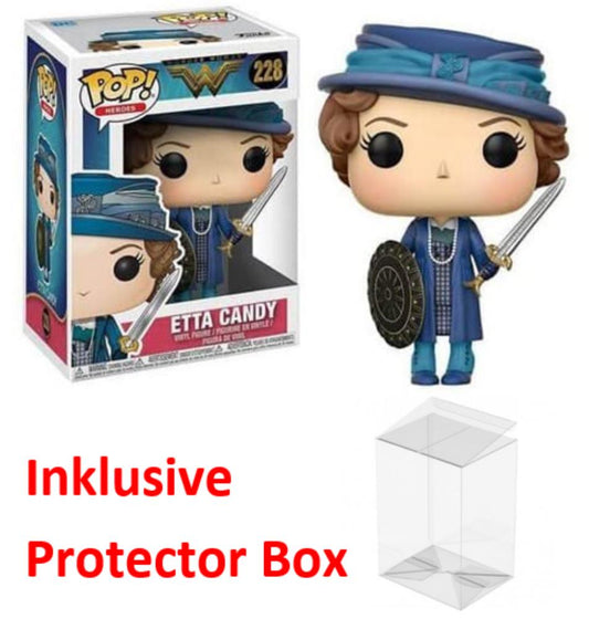 FUNKO POP Wonder Woman #228 Etta Candy Vinyl Figur NEU sealed + Protector Box
