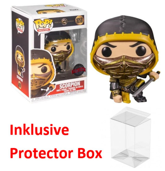 FUNKO POP Mortal Kombat #1058 Scorpion Special Vinyl Figur sealed + Protector Box