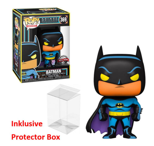 FUNKO POP DC #369 Batman Black Light Glow Special Figur sealed + Protector Box