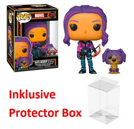 FUNKO POP Marvel #1212 Kate Bishop with Lucky Special Figur NEU + Protector Box